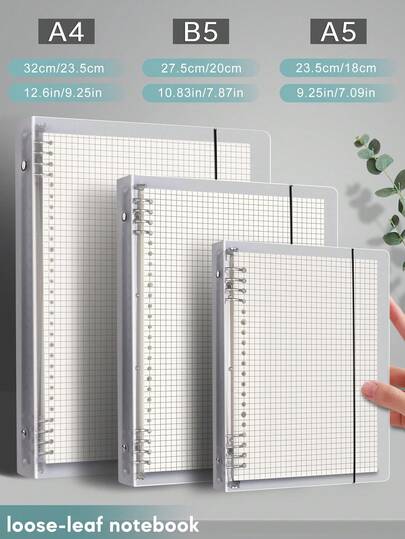 1 pieza Cuaderno de cuadrícula, cuaderno de espiral desmontable con estilo Ins simple de puntos, disponible en tamaño A5/A4/B5, 60 hojas/120 páginas, cubierta desmontable