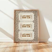 1pc Frameless Midnight Book Club Ticket Stubs Art Print, "208514" & "208515" Text, Vintage Library Wall Decor For Bedroom, Dorm, Living Room, Back To School, Funky Posters, Room Decor Gift - Ticket Stub - View 2