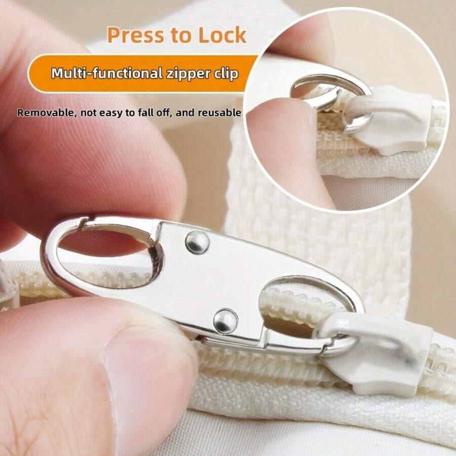 Khóa kéo có thể tháo rời, khóa hình số 8, móc khóa hình chữ S, móc chìa khóa, khóa lò xo điều chỉnh được cho khóa kéo hành lý, hợp kim. - Nhiều màu - Xem 1