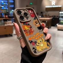 Custodia per telefono Disney Il Re Leone Simba, per iPhone 17 Pro Max, 17 Pro, 16, 15, 14 Plus, 13, 12, 11 Pro Max, XS Max, XR, design minimalista, carino e alla moda con cartoni animati. - Cachi - Visualizzare 2