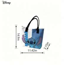 Bolso de mano y de hombro para laptop, Bolso de hombro de gran capacidad con diseño de Stitch de Disney para uso diario - Blanco - Ver 6