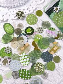 50pcs/Pack Creative Polka Dot Asymmetrical Round Stickers, Scrapbooking DIY Decoration Scrapbook Supplies - Scattered Dots - View 12