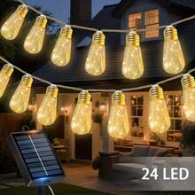 1 Pack Of Outdoor Solar Hemp Rope Ball Bubble String Lights, Outdoor Festival Decoration Lights, 8 Flashing Modes, Intelligent Light Sensing Sensors, Suitable For Courtyard, Pergola, Trees, Fences, Camping, Parties, Festival Decoration - Solar-powered Hemp Rope Lamp - View 18