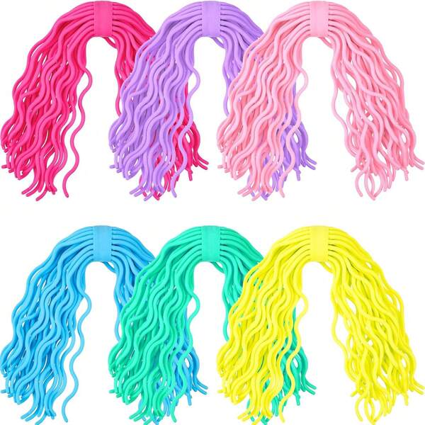 6-Piece Sensory Spaghetti Elastic Toy, Elastic Spaghetti Toy Ramen Stress Relief Rope, Gift For Early Education, Birthday, Easter, Holiday Party Gift