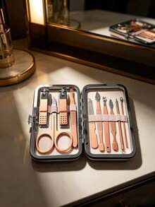 Cute & Sweet Nail Art Tool Set, Includes Nail Clipper, Ear Spoon, Scissors, Nail File, Specially Designed For Nail Artists - Pink - View 8