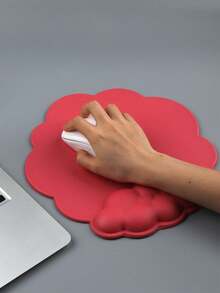 Cute Solid Color Cloud Mouse Pad, Exquisite PU Leather Wrist Pad Wrist Support, Comfortable Memory Foam Wrist Pad Is Suitable For Computer Laptop Game Office And Relieves Pain In White - View 15