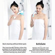 Multi-Functional Waterproof Electric Shower Brush, Shower Massage Device, Fully Automatic Charging, Making Showering More Convenient And Comfortable. Combines Cleaning, Massage, And Exfoliation Functions; Back Massage Mud For Full-Body Shower. Fully Automatic Waterproof Lazy Back Brush. - White - View 11
