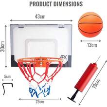 Basketball Fun Hoop Backboard With Ball 9 Inch Rim - Multicolor - View 4