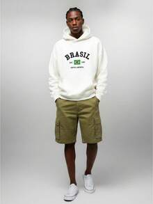 Blusa Moletom Brasil Estampa Copa Bandeira South America Brasileira Cang 3584 FLUXO GEEK - Branco - Visão 4