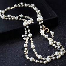 1pc 5-Pearl Flower Necklace, Fashionable Elegant Versatile French Style Clavicle Chain, Sweater Necklace For Women - 5-shaped Necklace - View 4