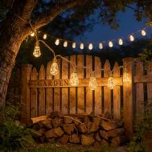 1 Pack Of Outdoor Solar Hemp Rope Ball Bubble String Lights, Outdoor Festival Decoration Lights, 8 Flashing Modes, Intelligent Light Sensing Sensors, Suitable For Courtyard, Pergola, Trees, Fences, Camping, Parties, Festival Decoration - Solar-powered Hemp Rope Lamp - View 10
