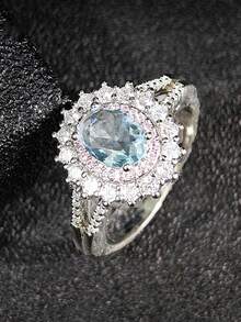MOONSO 1pc New Fashionable Elegant Cubic Zirconia Inlaid Women's Wedding/Party Ring R5012 - R5012 - View 5