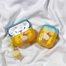 SANRIO 1 chiếc ốp bảo vệ tai nghe trong suốt họa tiết ngôi sao và Hello Kitty, có mặt dây chuyền, dành cho dòng 1234 & Pro 123. - Trong sáng - Xem 3