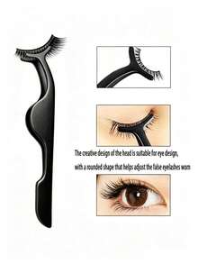 2pcs Eyelash Tweezers, False Eyelash Extension Tweezers, Eyelash Steel Comb, Women's False Eyelash Adhesive Tool Set - Black - View 4