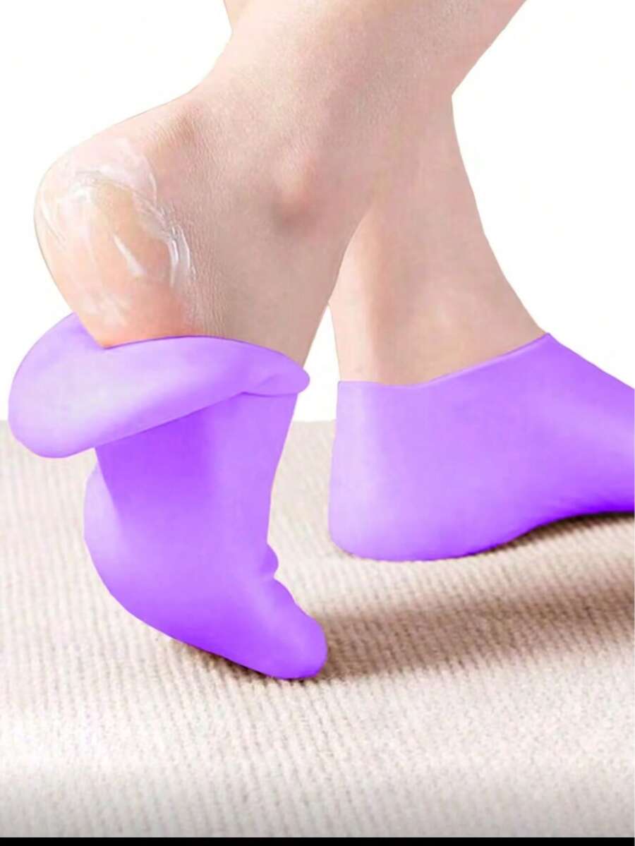1 Paar/1 Set Silikon Socken für Fußpflege, für trockene und rissige Füße, Fersen und Glättung von rauer Haut, Fußpflegewerkzeuge für Frauen und Männer, ideal für Pediküre, Fußpflege zu Hause, hohe Elastizität und Saugfähigkeit, geeignet für Verwendung mit Massage- und Feuchtigkeitspflegegel für die Fußpflege