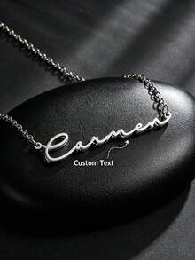 Fashionable Customized Name Necklace, Elegant Luxury Sexy Pendant, Suitable As Birthday, Anniversary, Holiday Gift For Lover, Friend, Family - Silver Double Layer - View 2