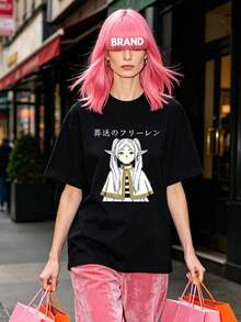 Camiseta de manga corta con cuello redondo suave y casual de verano para mujer, tops para salir, algodón, vintage, estilo callejero europeo y americano, casual deportivo, estilo unisex, estilo casual urbano, tops bonitos, Gen Z, curvy, ropa Y2K, camisetas divertidas, tops para damas, conjuntos de vacaciones para mujer, top lindo, camiseta gráfica, conjuntos de primavera, camisetas holgadas, ropa de calle retro, estilo de los 90, estilo de los 2000, subcultura, top negro, tops blancos, atuendo de fiesta de los 90. Negro - Negro - Ver 12