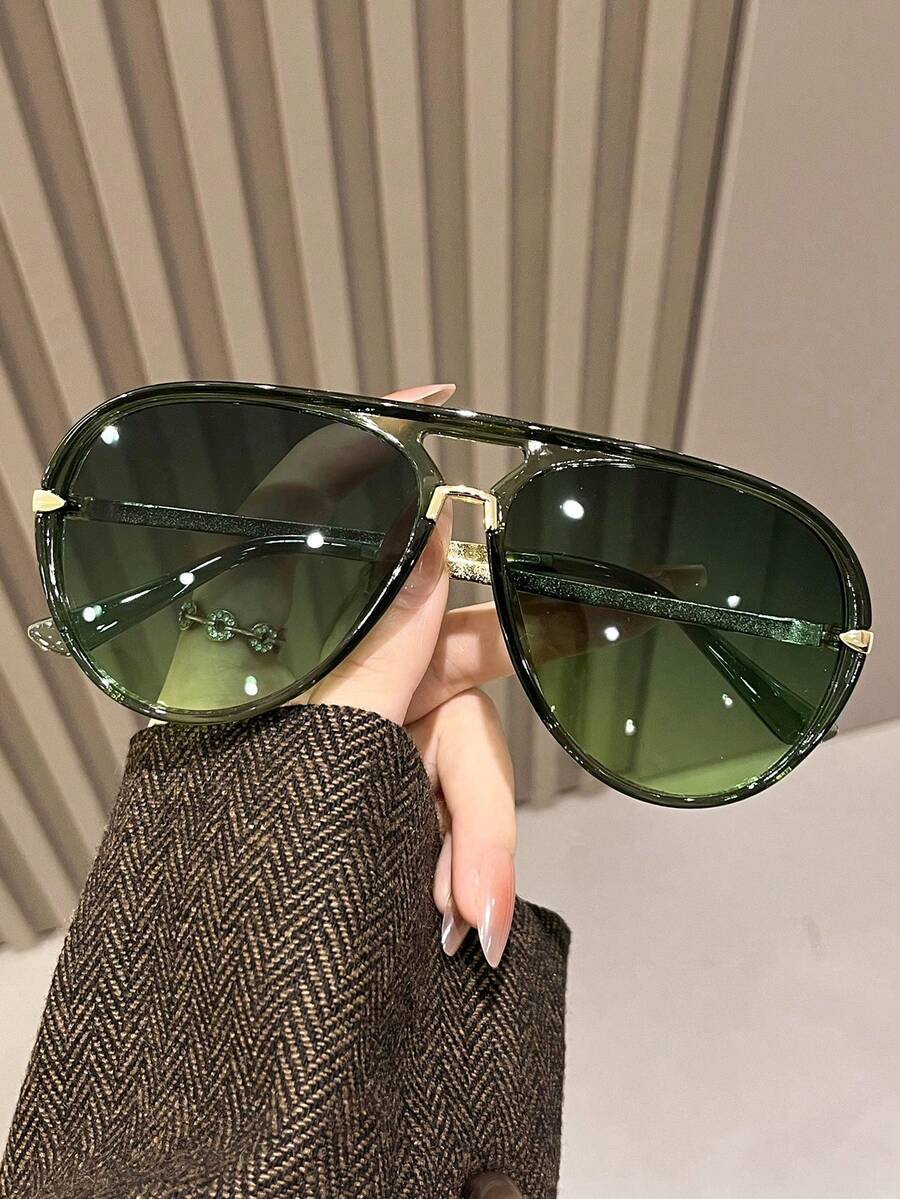 1pc Plastic & Metal Geometric Full Frame Dopamine Color Fashion Basic ...