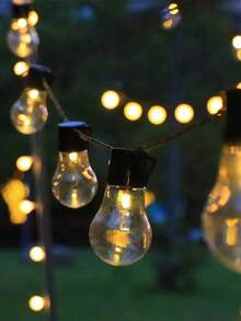 1 PC LED Solar 8-Mode Transparent Retro Ball String Light, Suitable For Outdoor Garden Decoration, Camping Tent Decoration, Holiday Wedding Party Outdoor Lighting, Waterproof Light String, Courtyard Garden Balcony Terrace Decoration Light String - Transparent Retro Ball Light Strings - View 3