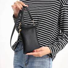 Women's Crossbody Phone Bag PU Litchi Pattern Long Shoulder Strap Single Shoulder Bag Personalized Fashion Wallet And Handbag - SKY BLUE - View 4