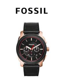 Vintage Casual Men's Quartz Watch, American Luxury Style, Black Dial Chronograph, Leather Strap, Business & Daily Wear, Luminous Pointer, Calendar Function, Personalized, Gift For Boyfriend, Husband, Father, FOSSIL FS5120 - Black - View 2