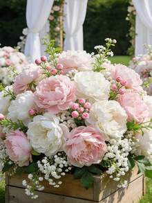 3 piezas de flores artificiales de peonía en blanco y rosa, adecuadas para decoración del hogar, accesorios de fotografía, decoración de bodas, ramos de novia, Día de San Valentín, decoración navideña, flores artificiales, decoración de primavera, decoración del hogar y la oficina, arreglos florales, centro de mesa artificial, decoración de jardín al aire libre, regalo de boda para la novia, decoración de fiestas - Multicolor - Ver 9