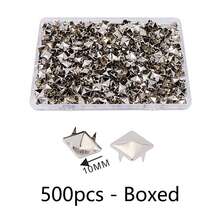 500 chiếc đinh tán kim loại hình chóp vuông 10mm màu bạc, kiểu dáng punk rock, 4 chấu, thích hợp để tự làm đồ da, túi xách, quần áo, giày dép. Đồ dùng thủ công mỹ nghệ và may vá. - Nhiều màu - Xem 13