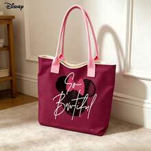 Túi xách tay và đeo vai đựng laptop Minnie Mouse của Disney, túi đeo vai in hình "So Bowtiful" dễ thương, thích hợp sử dụng hàng ngày. - trắng - Xem 2