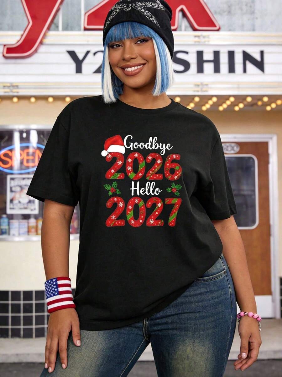 Camiseta de manga corta con cuello redondo suave y casual de verano para mujer, Feliz Navidad, Ropa casual navideña, Ropa de fiesta, Tops navideños para mujer, Tops para salir, Vintage, Generación Z, Tops, Curvas, Ropa Y2K, Algodón, Italia, Grecia, Tops de mujer, Tops bonitos, Camisetas gráficas, Conjuntos de primavera, Estilo callejero americano, Casual deportivo, Estilo unisex, Estilo casual urbano, Casual, Jersey, Camisetas holgadas, Ropa urbana retro, Estilo de los 90, Estilo de los 2000, Subcultura, Estilo europeo, Tops negros, Tops blancos, Conjuntos de fiesta de los 90. Blanco - Negro - Ver 1
