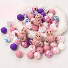 Colorful Animal Silicone Bead Set, Available In Blue/Pink/Purple, DIY Jewelry Making Bracelets, Necklaces, Phone Charms And Craft Projects - Multicolor - View 8