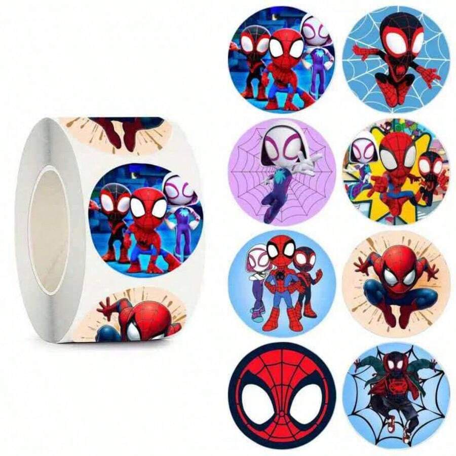 8pcs Sticker Pack, Includes Miles Morales And Spider-Gwen Stickers, Waterproof Vinyl Decals Suitable For Planner, Water Bottle, Skateboard, Luggage, DIY Crafts - Multicolor - View 1