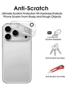 Navigator 1pc Tempered Glass Camera Lens Protector, High Hardness Anti-Scratch, Anti-Collision, Anti-Fingerprint, Full Coverage Protection, Perfect Fit For IPhone11/12/13/14/15/16/16 Plus/16 Pro/16 Pro Max/17 Pro/Pro Max Series - Clear - View 8