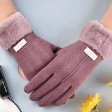 Women's Winter Touch Screen Gloves With Plush Lining – Elegance, Comfort, And Technology For Cold Weather - A-70 roxo - 查看 1