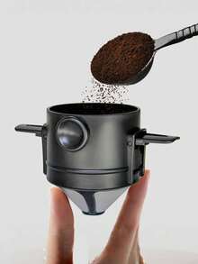 Filtru de cafea reutilizabil din oțel inoxidabil, design pliabil portabil cu funcție de clătire manuală, potrivit pentru gătit în aer liber și la grătar - A - Vizualizare 3