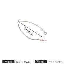 100Pcs Gold & Silver 304 Stainless Steel V-Shaped Ear Wires, Leaf Shaped Open Hoop Earring Hooks For DIY Jewelry Making Supplies - Ear Hook - View 7