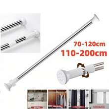 Heavy Duty Extendable Telescopic Shower Curtain Pole Rail Rod Bath Door Window - Multicolor - View 12