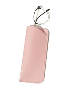 Bộ 2 hộp đựng kính mắt bằng da PU mềm mại, di động, thời trang, tối giản, bảo vệ kính mắt, quà tặng cho nữ và sinh viên. - 2 chiếc Hồng + Hồng San Hô - Xem 5