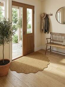 1pc Faux Jute Area Rug, Living Room Carpet, Rug, Living Room Area Rug, Small Area Rug, Mat, Home Decor, Large Living Room Carpet, Round Rug, Living Room Home Decor, Room Decor, Washable Carpet - Multicolor 2 - View 3