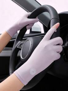 1 Pair Ice Silk Fingerless Gloves, 2026 Summer Driving Cycling Breathable UV Protection Touchscreen Gloves - A - View 9