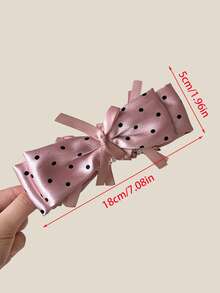 1 chiếc kẹp tóc hình quả chuối lớn hai lớp chấm bi bằng satin Pháp dành cho nữ, thích hợp cho sử dụng hàng ngày, đi nghỉ mát và dự tiệc. - Nhiều màu - Xem 3