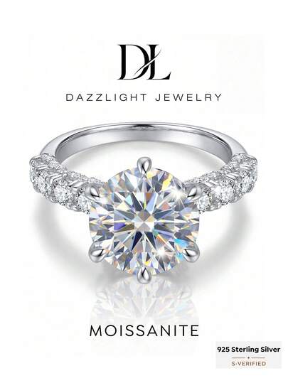 1 ชิ้น 3 กะรัต แหวนหมั้น Moissanite Aurora 6 แฉกสุดประณีต, แหวนหมั้นเงินแท้ S925, แหวนสัญญา, แหวนครบรอบ, ของขวัญเครื่องประดับสำหรับผู้หญิง, ของขวัญคริสต์มาส