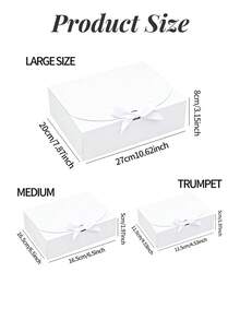 8pcs/4pcs/1pc-White Premium Gift Box, Gift Packaging Box, Luxury Gift Box (With Ribbon), Bridesmaid Gift Box, Proposal Gift Box,Suitable For Wedding Souvenirs, Birthday Gifts, Graduation Gifts, Groom Proposal Box, Various Holiday Gift Packaging, Christmas Gift Box, Halloween Gift Box, Teacher's Day Gift Box. (White) - White - View 10