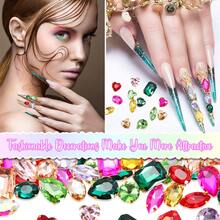 30pcs Gold Rhinestones, Choupee Sew-On Diamonds, Crystal Gems Suitable For Clothing, Accessories, Handicrafts, Jewelry Making, Costumes, Makeup, Stage Wear, Shoes, Garment Decoration, Mixed Pack - A - View 3
