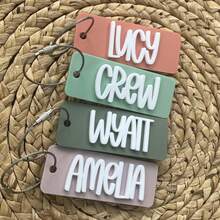 Personalized Acrylic Name Keychain, Customized Acrylic Name Tag For Bags, Lunchbox, Diaper Bag, Vintage Style Name Customization, Cute Gift Accessories - C-name Iron Ring Keychain - View 5