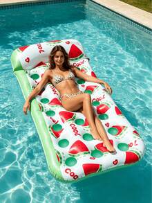 1pc Lemon & Watermelon Inflatable Pool Float, PVC Material, Portable Floating Bed For Summer Leisure Vacation, Suitable For Pool Party, Pump Needs To Be Purchased Separately - Multiple Styles - View 1