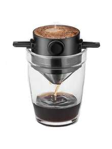 Filtru de cafea reutilizabil din oțel inoxidabil, design pliabil portabil cu funcție de clătire manuală, potrivit pentru gătit în aer liber și la grătar - A - Vizualizare 2