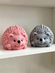 3D可爱刺猬硅胶模具，DIY手工模具，适用于香薰蜡烛、肥皂、石膏、粘土和环氧树脂，创意工艺铸造模具，家居装饰摆件礼品用品 - 白色矽膠模具 - 查看 4