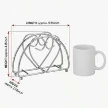 1pc Metal Napkin Holder, Creative Tabletop Decor, Minimalist & Practical Paper Towel Rack For Kitchen & Dining Room - Silver - View 7
