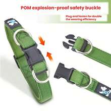 1pc Adjustable Comfortable Padded Nylon Heavy Duty Dog Collar With Safety Buckle, Durable Pet Neck Strap For Outdoor Daily Use, Suitable For Small/Medium/Large Dogs - Multicolor - View 6