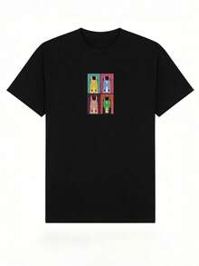 Camiseta de manga corta con cuello redondo suave y casual de verano para mujer, tops para salir, vintage, Gen Z, tops, curvas, ropa Y2K, algodón, Italia, Grecia, tops de mujer, tops bonitos, camisetas gráficas, conjuntos de primavera, estilo callejero americano, casual deportivo, estilo unisex, estilo casual urbano, casual, jersey, camisetas holgadas, ropa de calle retro, estilo de los 90, estilo de los 2000, subcultura, estilo europeo, tops negros, tops blancos, conjuntos de fiesta de los 90. Negro - Negro - Ver 4